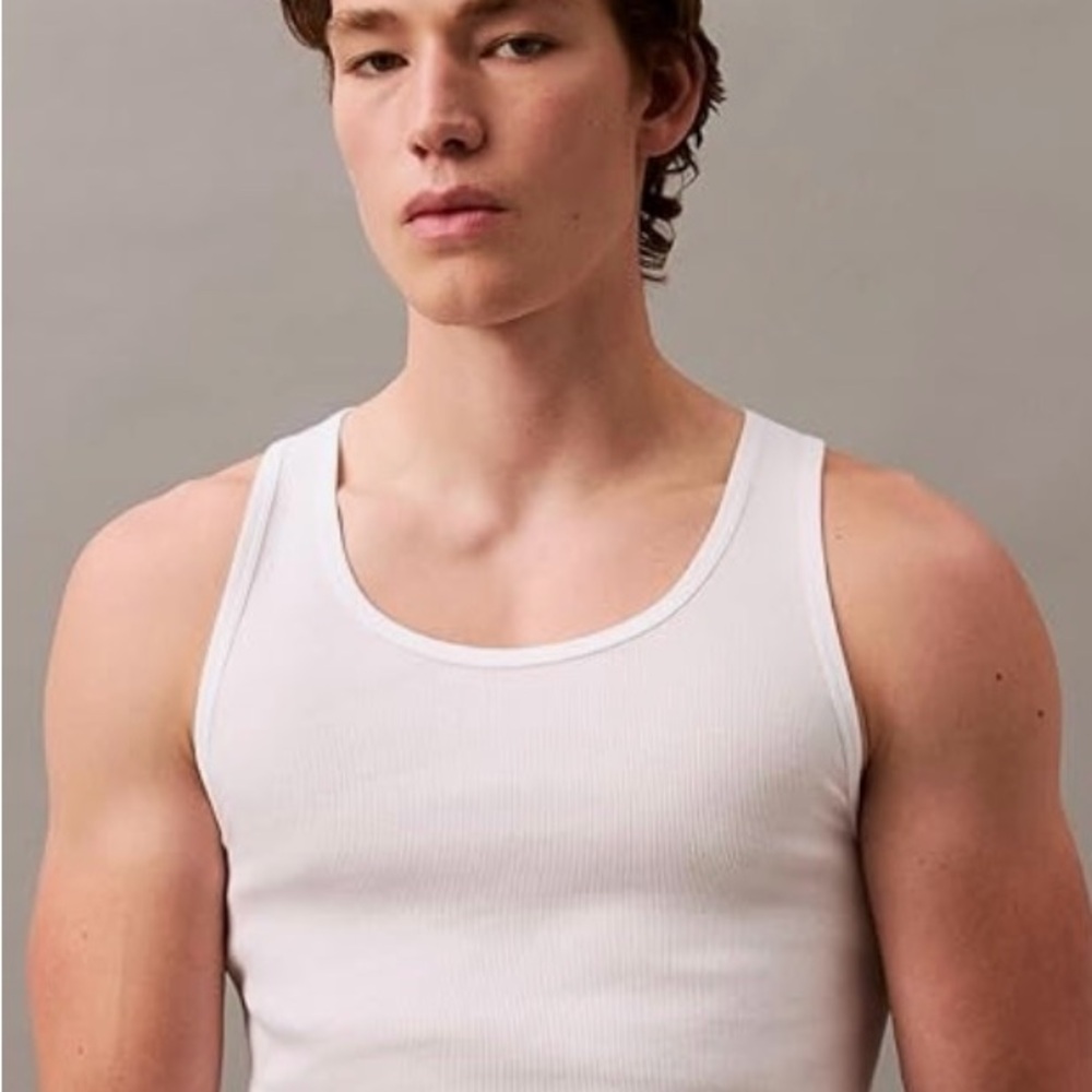 Two (2) Men's White Tank Tops